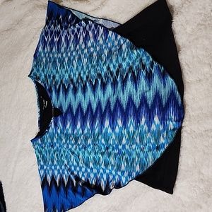 Brody Myles Blue Top Medium Poncho Style.